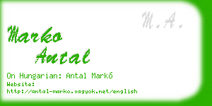 marko antal business card